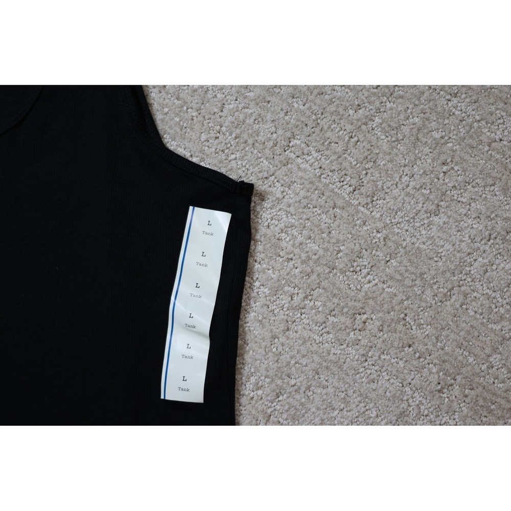 A New Day Womens Black Ribbed Tank Top Scoop Neck Sleeveless Z956WW Size Large - Picture 2 of 6